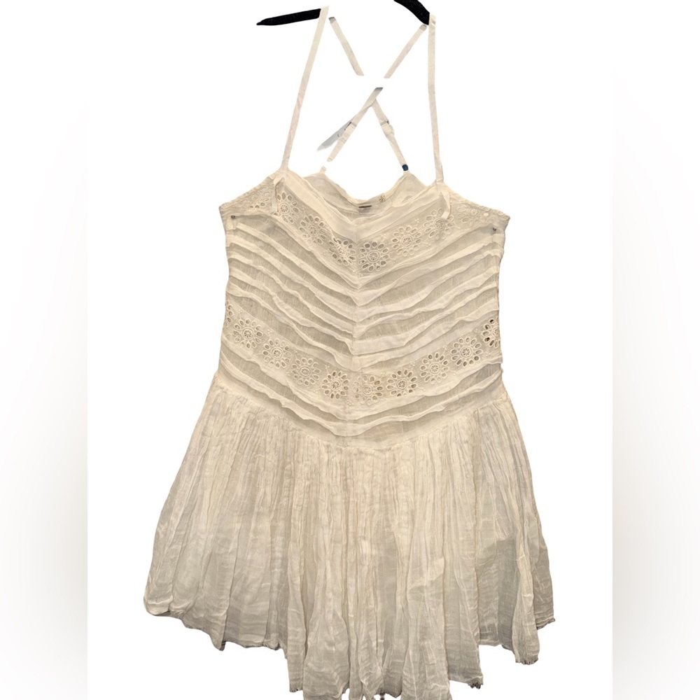 Free People 💯 % Cotton White Eyelet Sundress XS Brand new